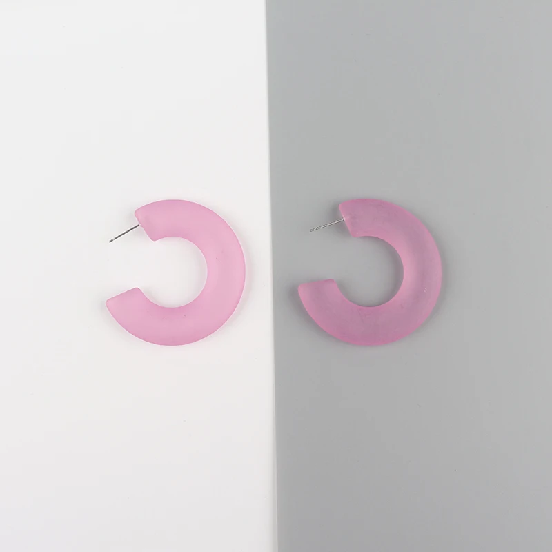 Акриловые серьги-кольца с лимоном и желтым люцитом летние цветного фруктового