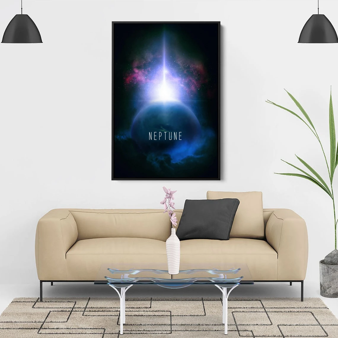 Плакат с изображением планеты Нептуна минимализм фотография печать настенная