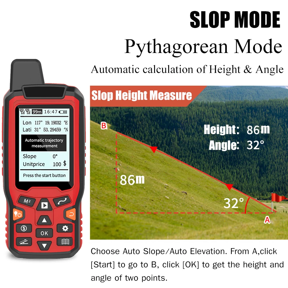 ZL 180 измерение площади инструмент USB GPS навигация трек Land измеритель 2 4 дюймов