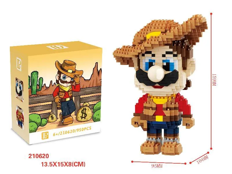 Лидер продаж 920 шт. новинка ковбойская модель сделай сам в черной одежде набор