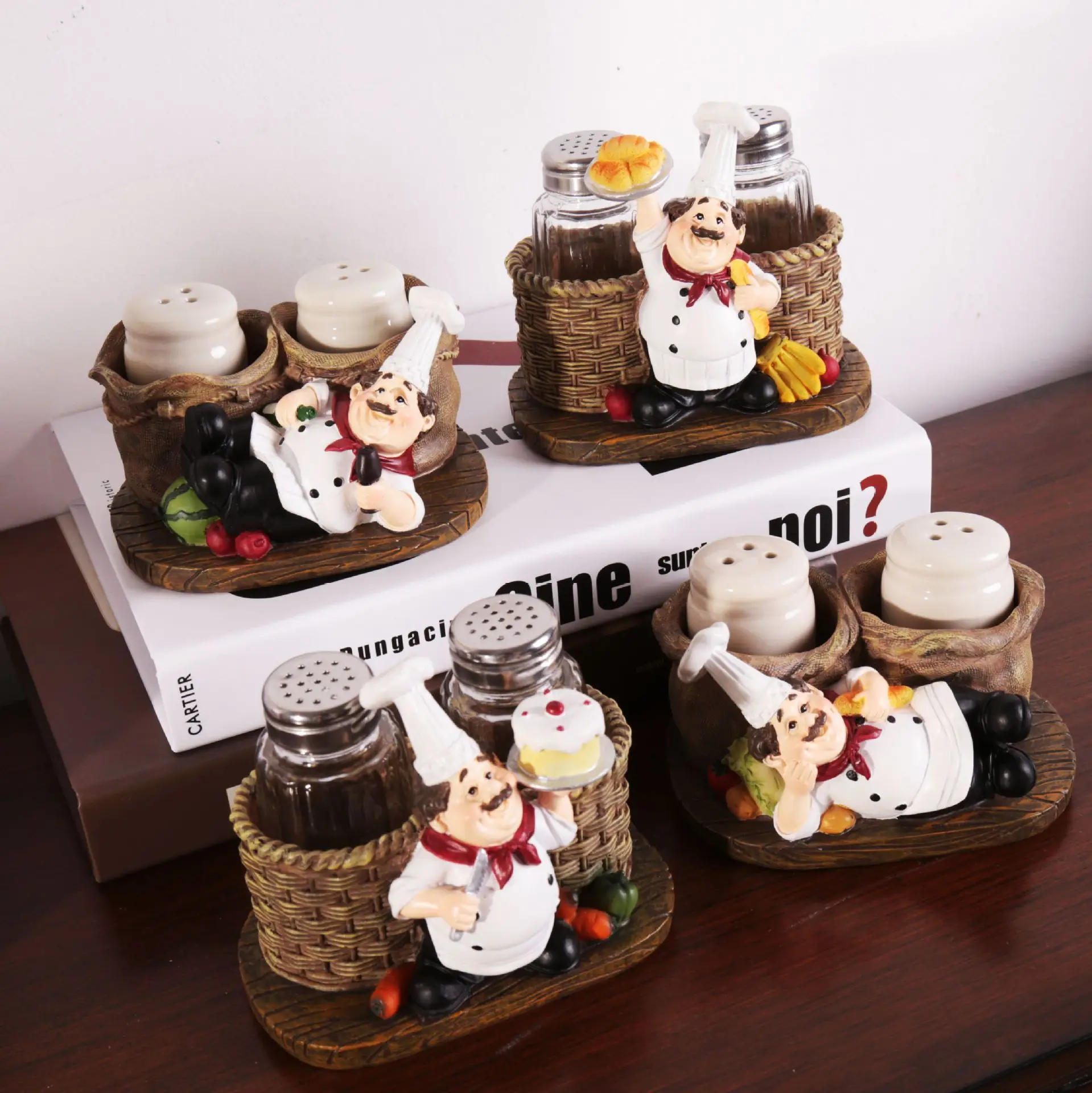 

Room ornaments Creative Crafts Gifts Resin Crafts Decoration Cute Chef Pepper Bottle figurines for interior Anime action figures