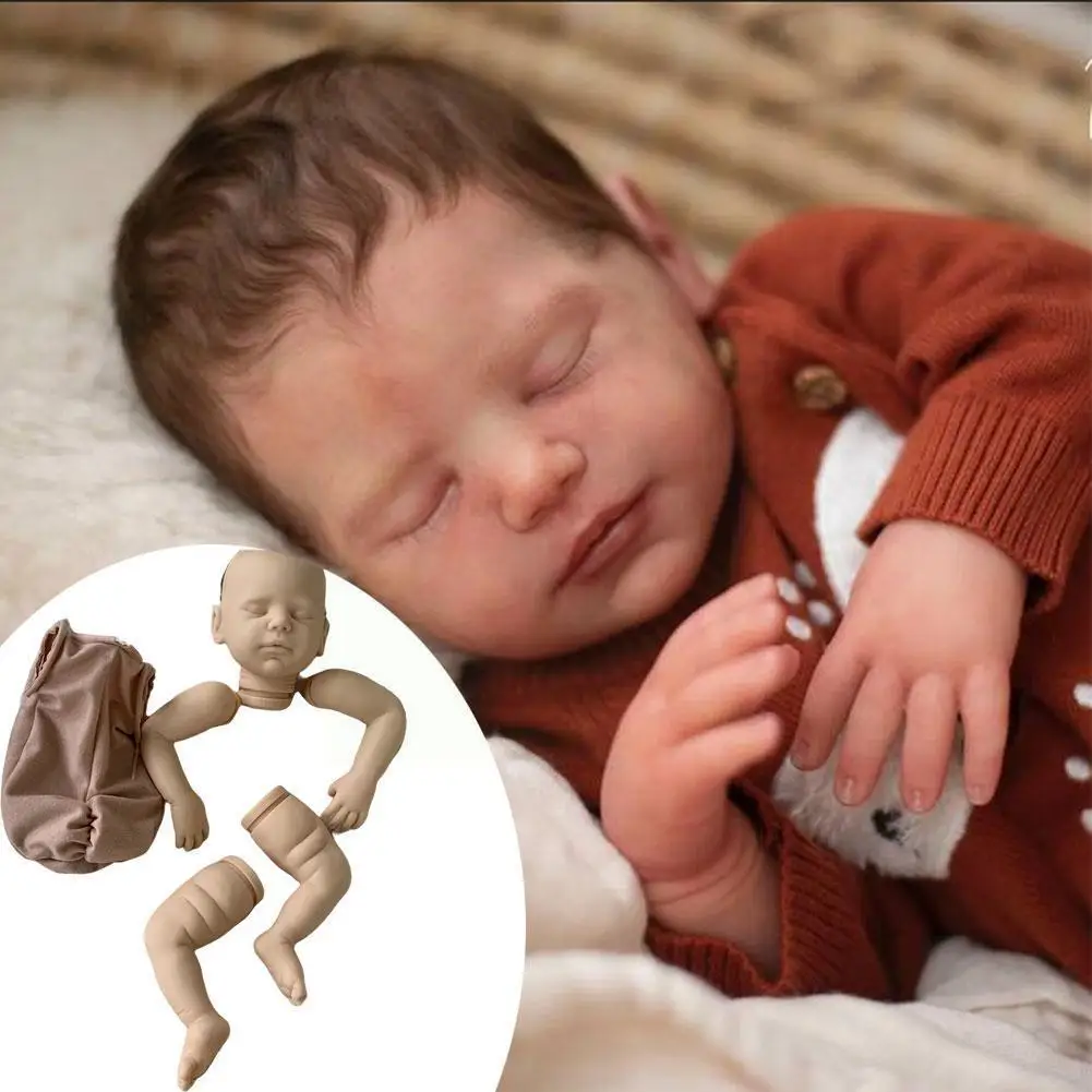 

NPK 20inch Reborn Dolls Kit Viviana Sleeping Baby Lifelike Parts Sweet Dolls DIY Unfinished Baby O2H4