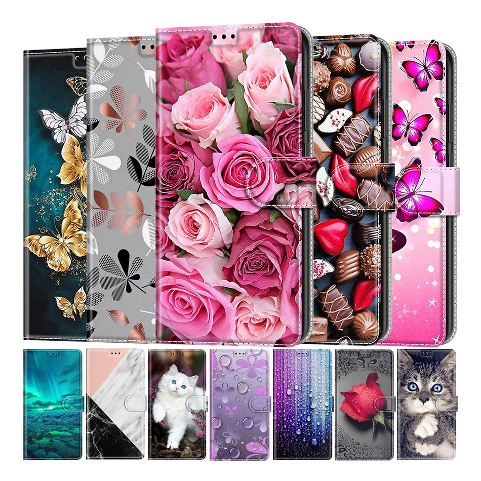 

Etui Wallet Flip Phone Case For Huawei Mate 10 Lite Honor 7S 7A 8S 8A 8X 9X P Smart Plus 2019 2021 Card Holder Stand Book Cover