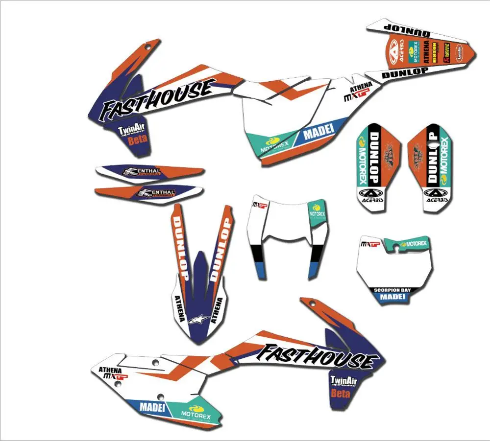 6 видов стилей Мотокросс команда графика фоны наклейки для KTM SX EXC EXCF XCW 2017 2018 2019 SXF XC