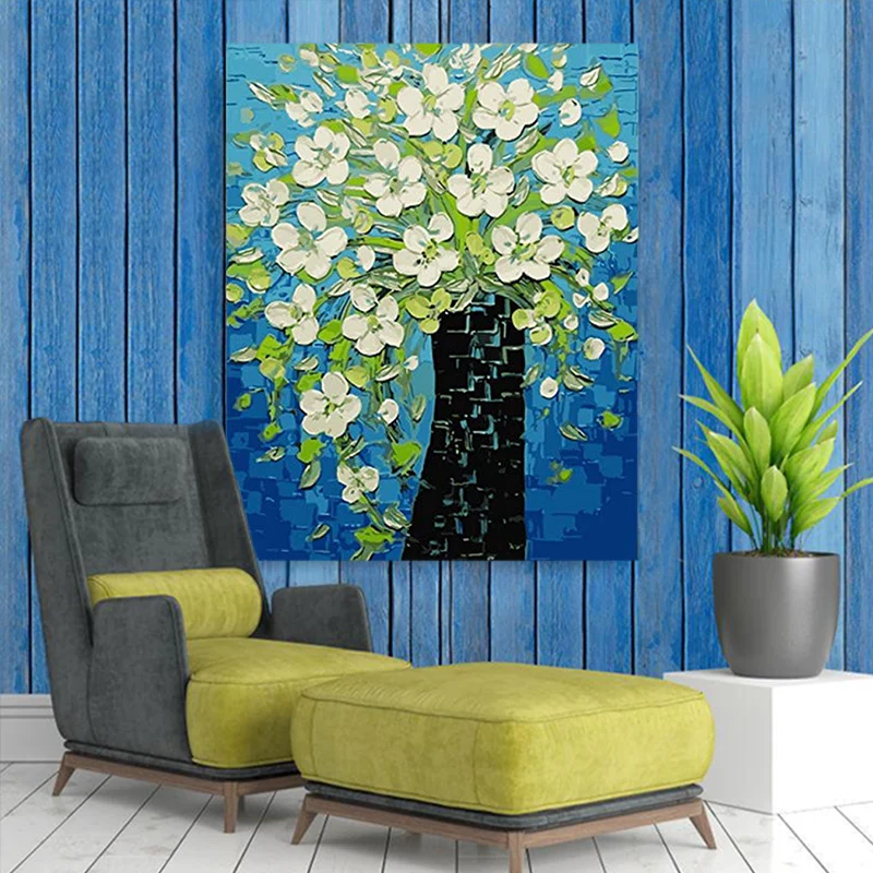 Цветочная картина по номерам цветные Одуванчики плюшевые цветы Хризантема