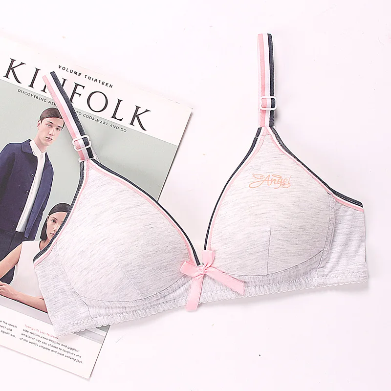 

CYNTHRA Girls Underwear Cotton Bralette Ladies Push Up Wireless Bra Cute Lingerie Breathable Kawaii Bowknot Underwear For Women