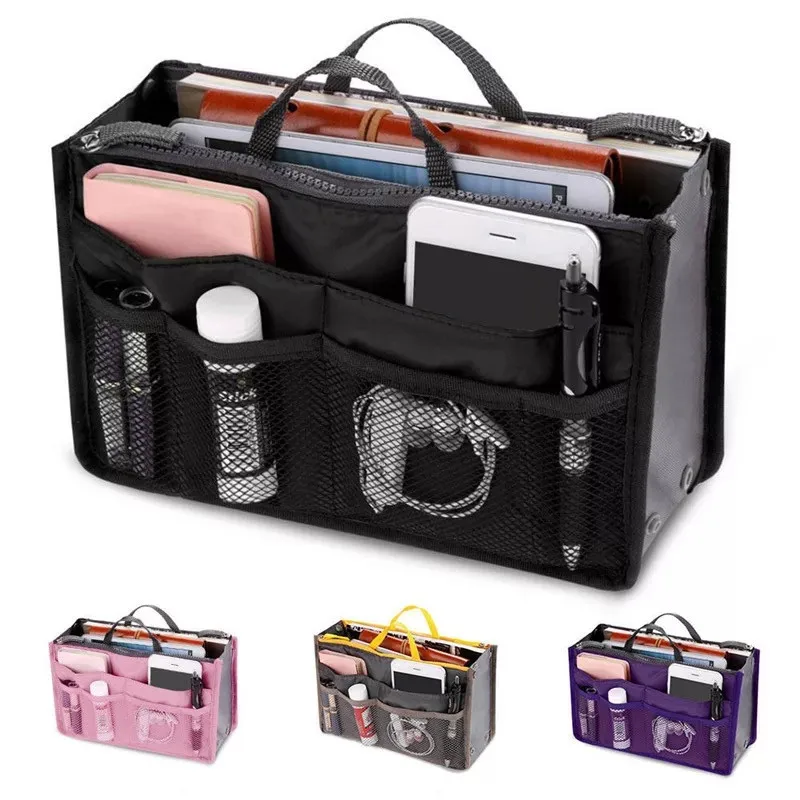 

Outdoor Multifunction Travel Cosmetic Bag Tote Nylon Women Makeup Bag Toiletries Grooming Kit neceser Large Insert Organizer
