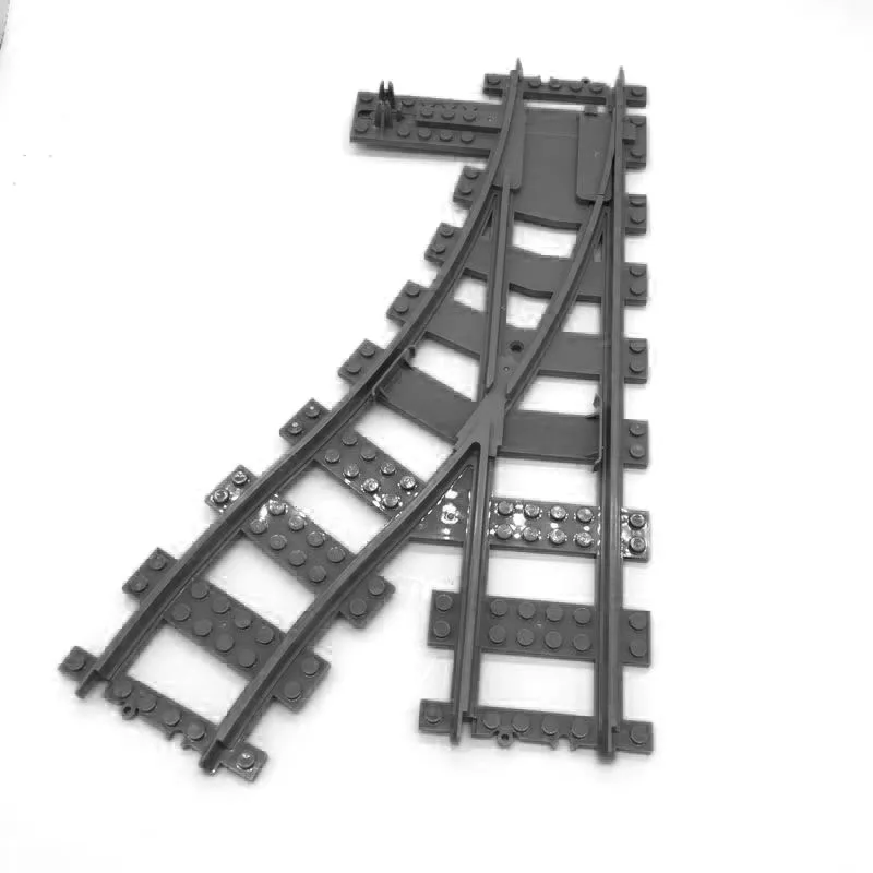 5 50 шт./лот городской поезд рельсы прямые изогнутые строительные блоки набор