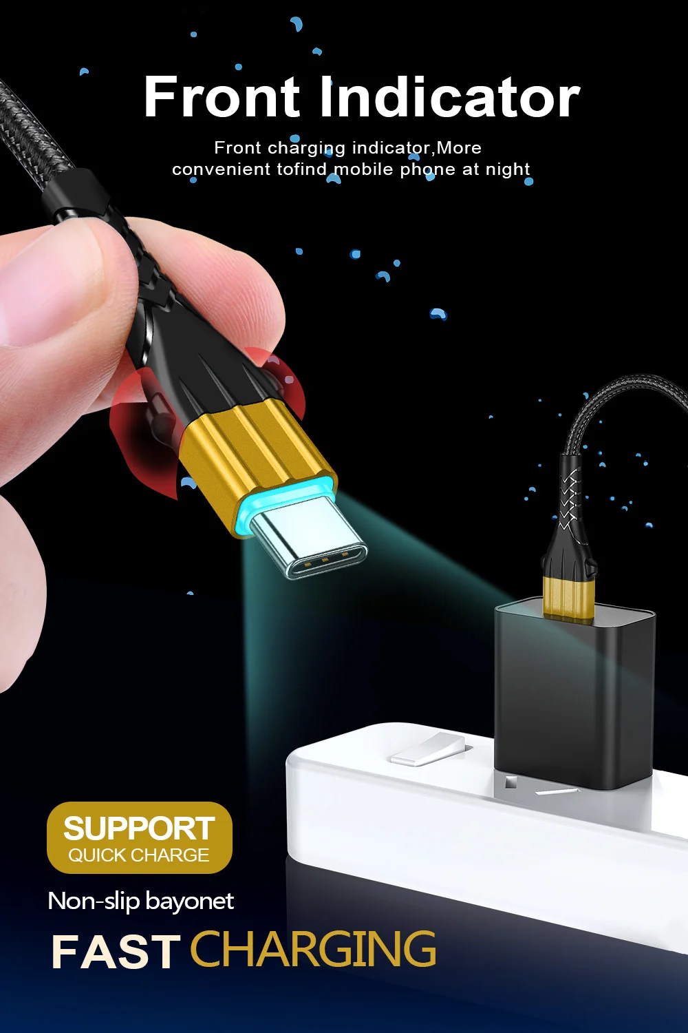 Кабель Twitch 3а usb type-C для samsung S9 S10 huawei P30 Xiaomi A2 Redmi Note 8 Quick Charge 3,0 кабель USB C для быстрой зарядки телефона