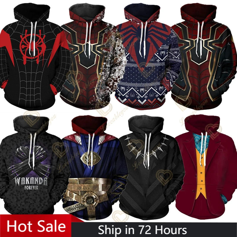 

3D Printed The Iron Spidey Costume Hoodies Men Superhero Man Hooded Cosplay Sweatshirts Casual Tops Sportswear
