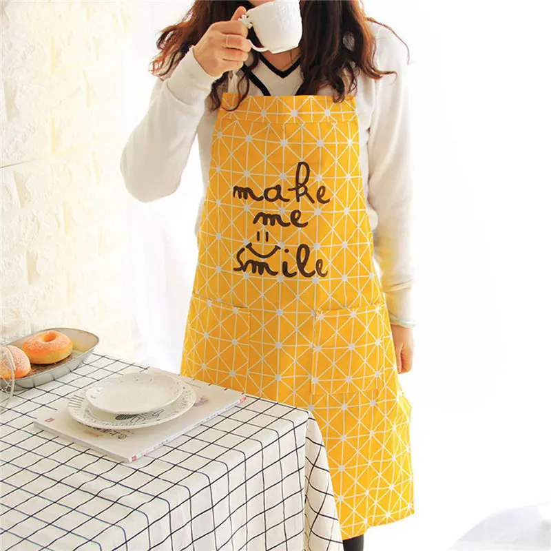 Multifunctional Cotton And Linen Kitchen Cooking Baking Apron Cute Country Style Aprons For Woman Man Pinafore | Дом и сад