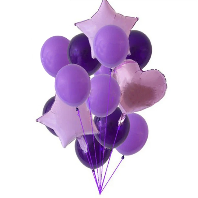 as picture 13 шт./лот 12 дюймов жемчужно-розовые латексные шары с 18 дюймовыми розовыми звездами для украшения свадьбы, дня рождения, вечеринки, надувные воздушные шары - Цвет: as picture