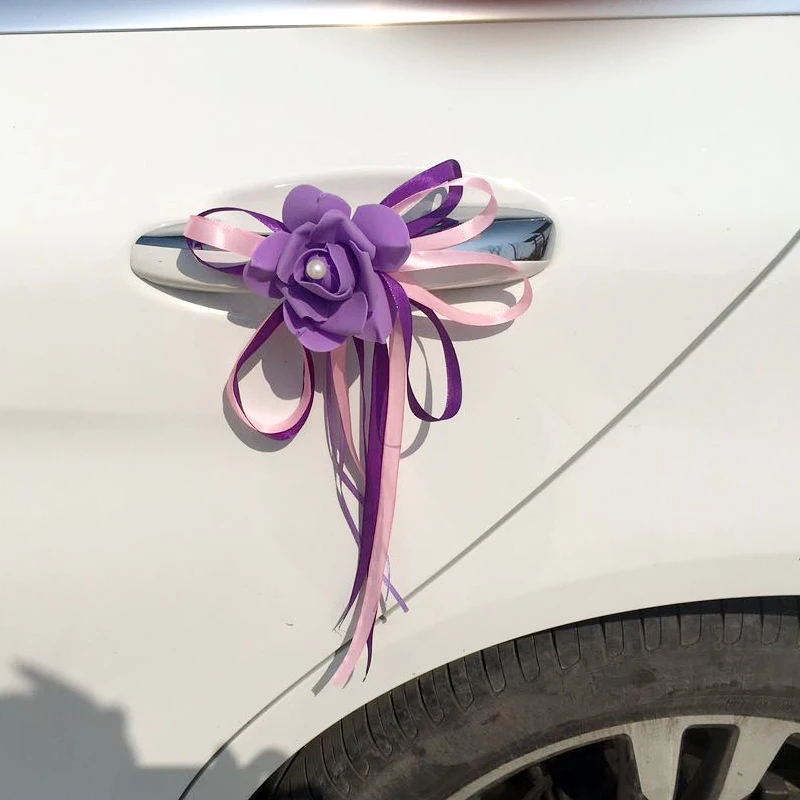 DIY Индивидуальный заказ свадебное украшение автомобиля цветок дверные ручки