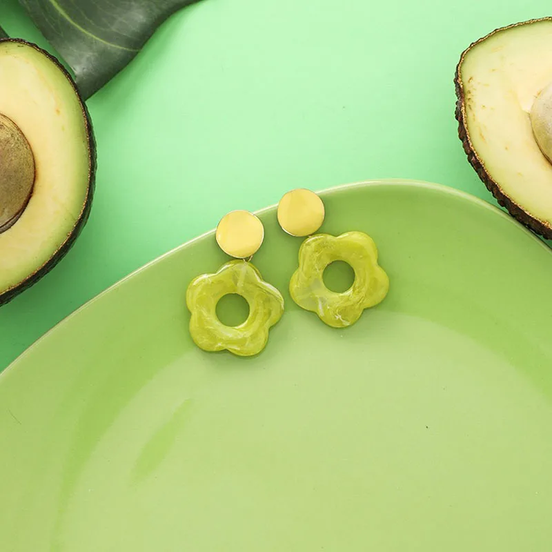 30 моделей Маленькие свежие серьги Ниуехугуо се эрхуан инс тонг куан чао шипин 2019 год новая коллекция цвета авокадо.