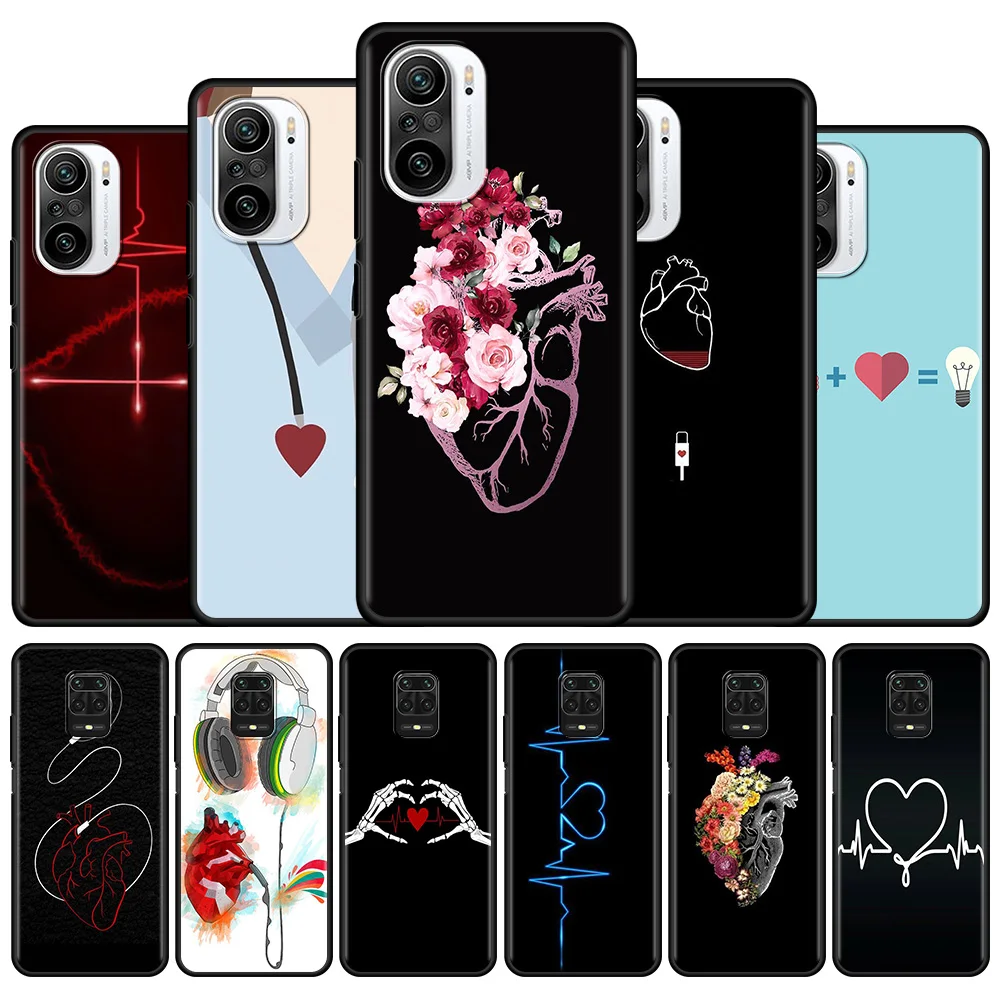 

Nurse Medicine Health Heart Silicone Phone Case For Xiaomi Redmi Note 9S 9 4G 8 Pro 7 8T 10 9S 7A K40 8A 6A 9T 6 Soft Cover Bag