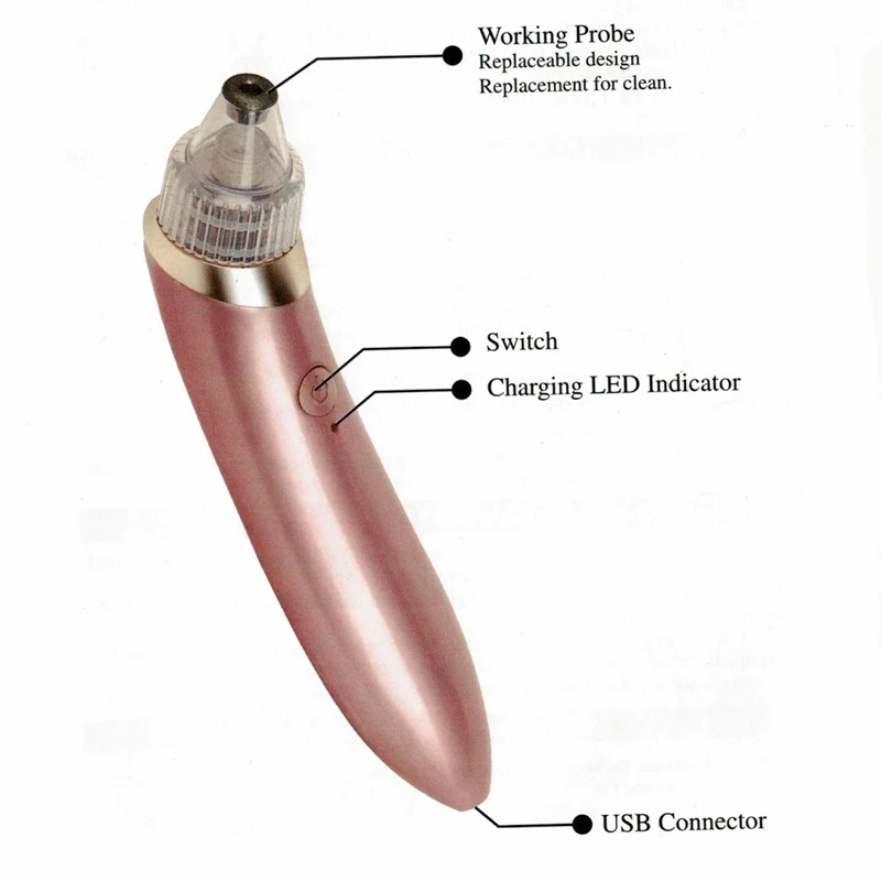 Вакуумное всасывающее средство для лица очищающее устройство удаления черных