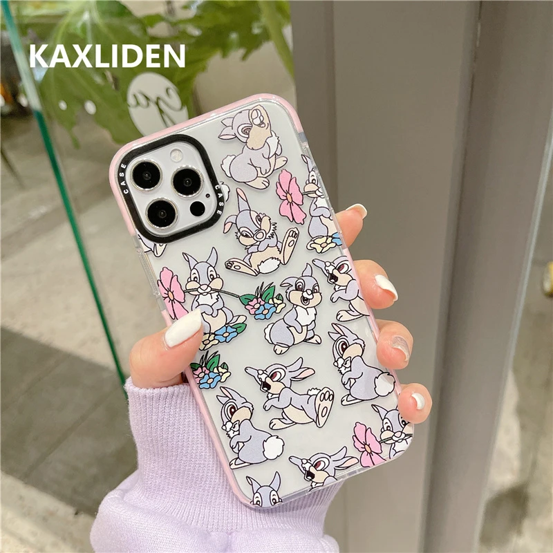 Милый мультяшный чехол для телефона с кроликом iphone 11 Pro max 7 8 plus X XR XS Max прозрачный 12