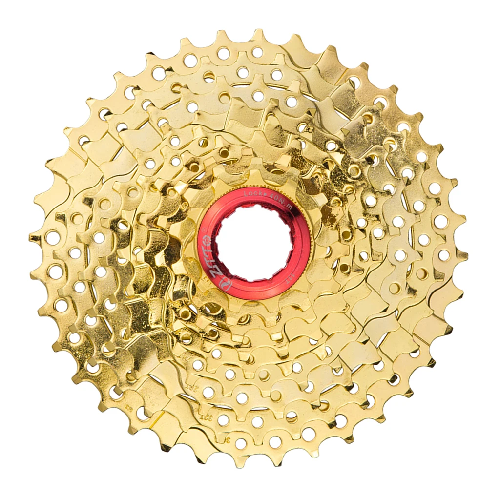 MTB Mountain Bike Cassette Freewheel (9 Speed 11-36T) - Gold Solid Construction |