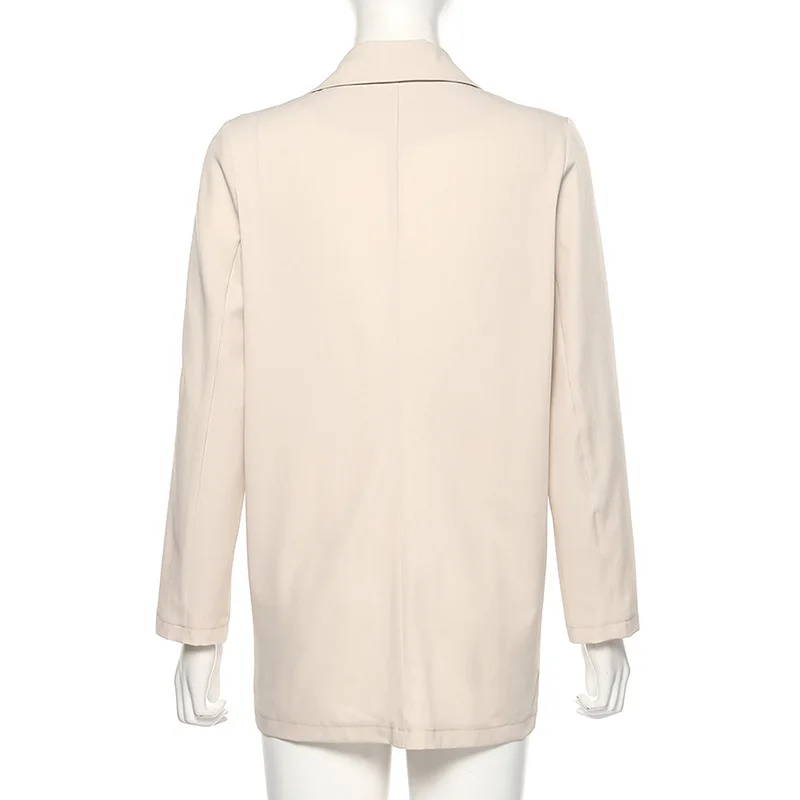 

2021 Summer Ins Long-Sleeved Slim-Fit Classic Long-Sleeved Blazer Double-breasted Casual All-match Suit Jacket Women