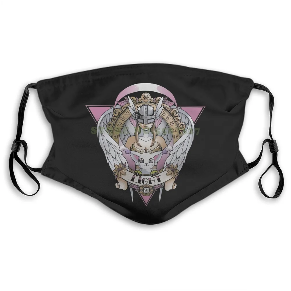 

Light Gatomon Angewomon Digimon For Men Women Face Masks
