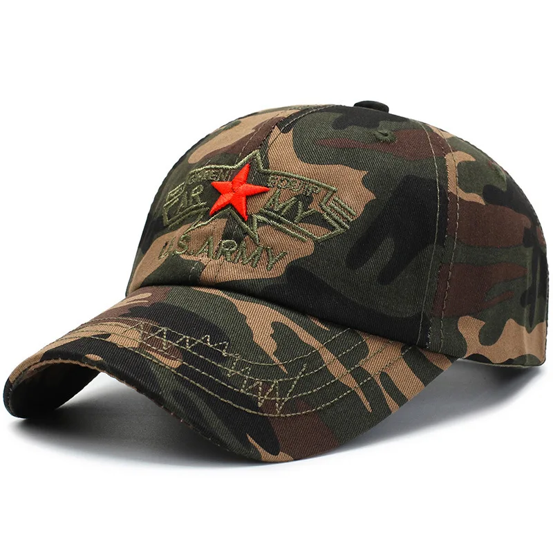 U.S ARMY Red Star Military Camouflage Tatical Cap Airsoft Breathable Outdoor Cotton Baseball Caps Men Soldier Combat Hunting Hat |