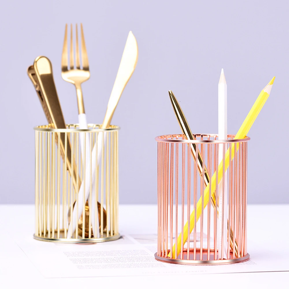 Держатель для ручек аккуратный Железный полый органайзер кистей макияжа