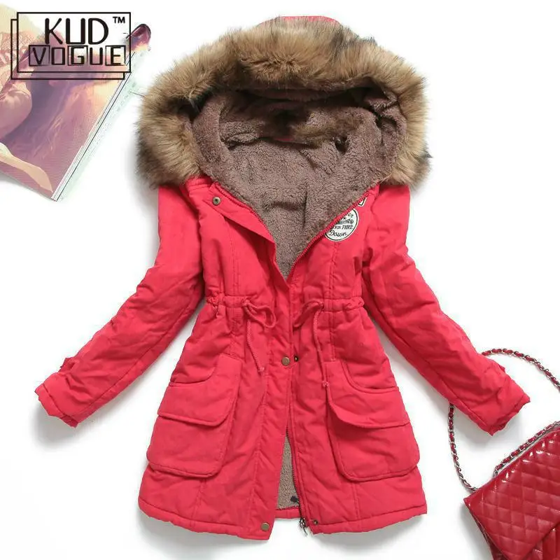 Женская зимняя куртка толстая теплая парка с капюшоном Mujer хлопковое Стеганое