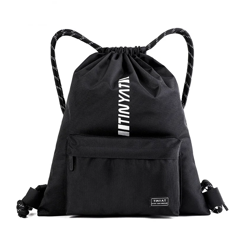

TINYAT Men's Drawstring men's Backpack Sport male school Basketball Backpacks Rucksacks leisure for teenage Girls 18 Casual