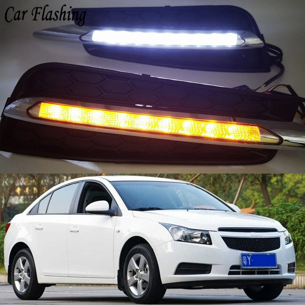 Автомобильный мигающий 1 комплект для chevrolet cruze 2009 2010 2011 2012 2013 2014 светодиодный DRL