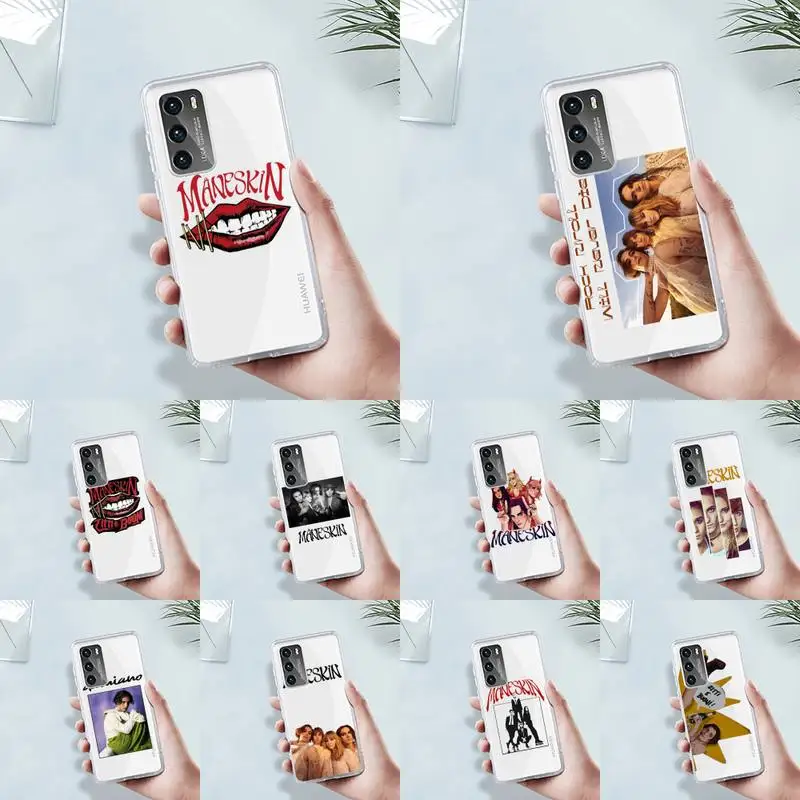 

Maneskin Phone Case Transparent For Huawei MATE P 40 30 20 10 pro plus lite X 5G Soft TPU Clear Mobile bags