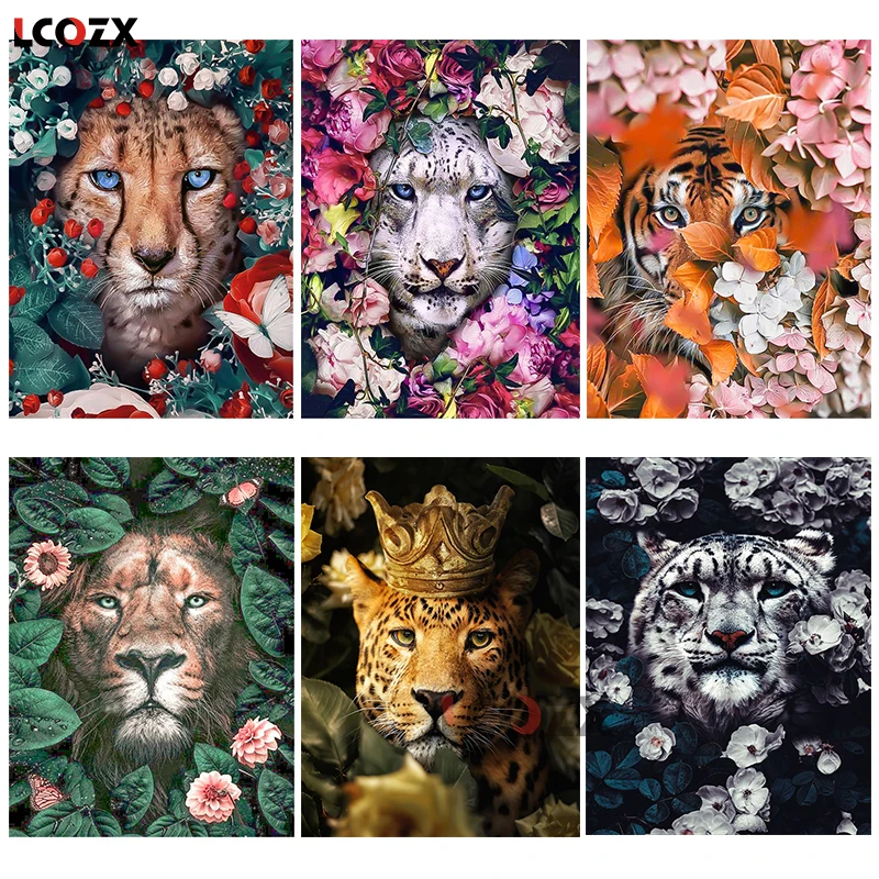 Алмазная вышивка сделай сам алмазная живопись крестиком круглая тигром львом