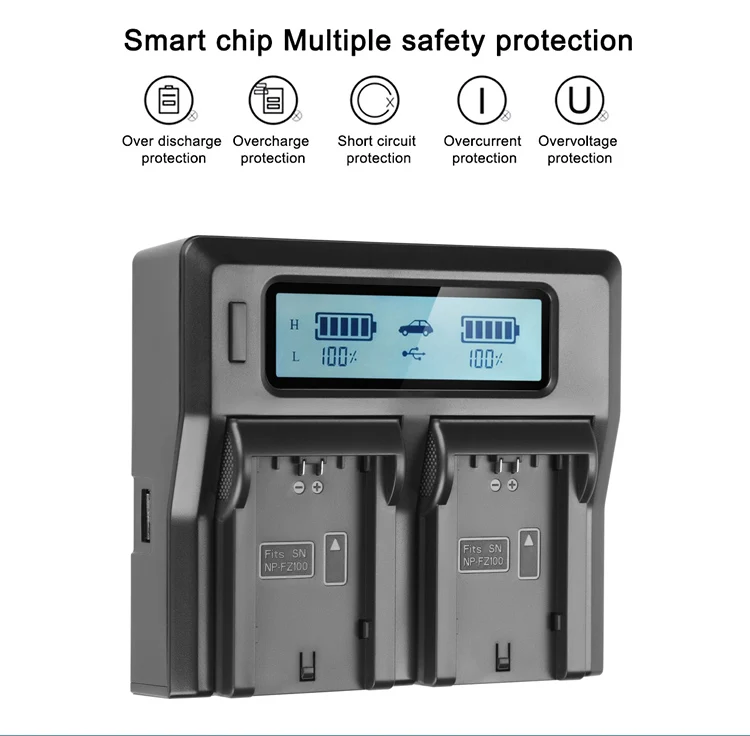 NP-FZ100 NPFZ100 быстрое двойное зарядное устройство + Автомобильное для камеры Sony Alpha 9R
