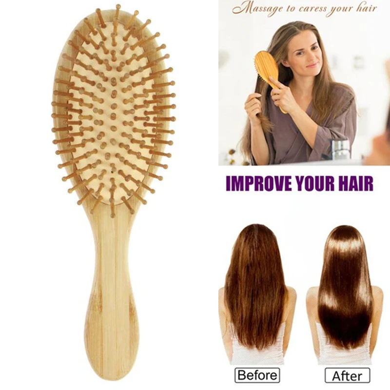 Деревянная расческа для волос бамбуковая Подушка массажная из