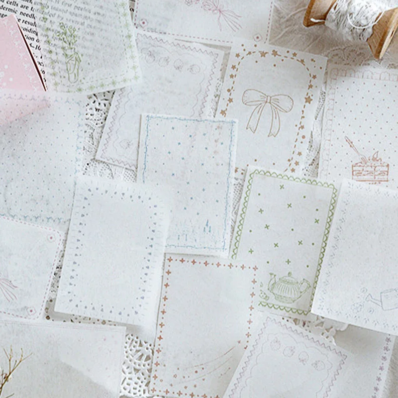 30Pcs/box Retro Decorative Sticker Kawaii Plant Stationery Paper Adhesive For Kid DIY Scrapbooking Supplies | Канцтовары для офиса