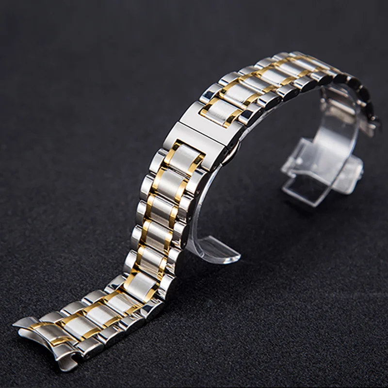Stainless Steel Band Watch Strap Metal Wristband 12mm14mm 15mm 16mm 17mm 18mm 19mm 20mm 21mm 22mm 23mm Bracelet arc interface