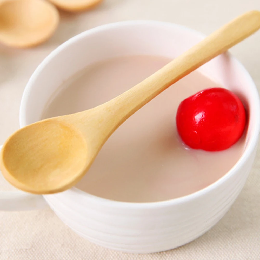 9Pcs Small Wooden Spoons Dessert Coffee Ice Cream Honey Kids Baby Spoon Gift Bamboo Kitchen Cooking Utensil Tool Soup Teaspoon | Дом и сад