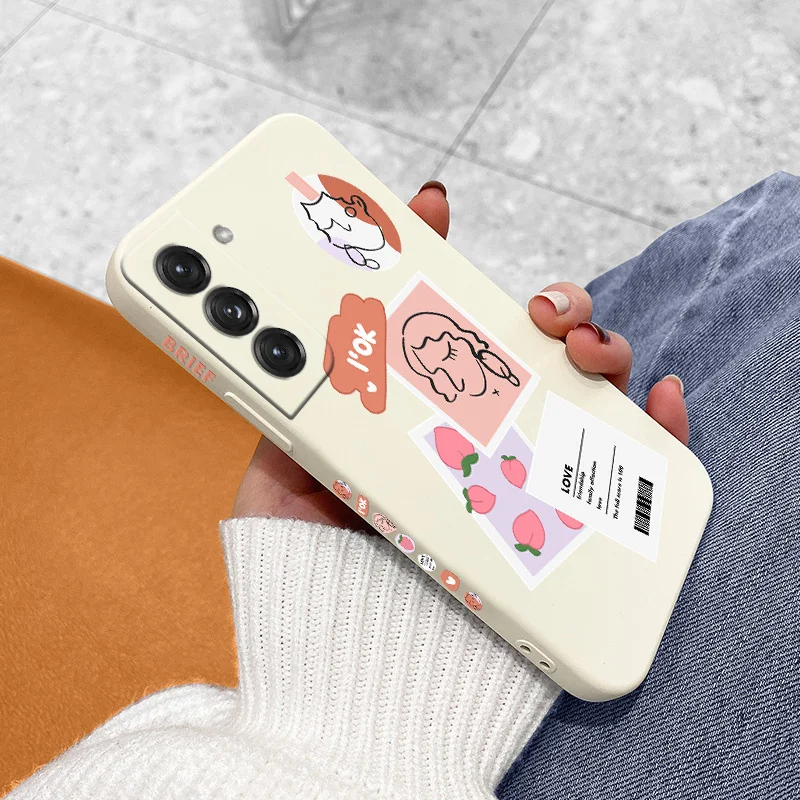 Peach Girl Phone Case For Samsung Galaxy S21 S20 FE S10 Note 20 10 Ultra Plus A72 A52 A42 A32 A71 A51 A41 A31 A21S 4G 5G Cover