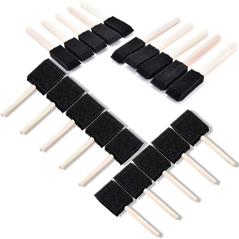 

40 шт поролоновая Губка Кисть для краски с деревянной ручкой набор кистей для краски инструмент для окрашивания акриловых пятен Лаки товары ...