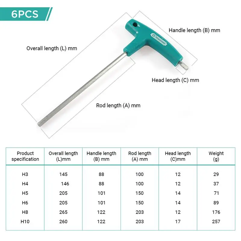 

6/9pcs Allen Key Hex Wrench Set Flathead T-Handle Spanner Hexagon Screwdriver Hand Tools For Auto Bike Motorcycle Repairing