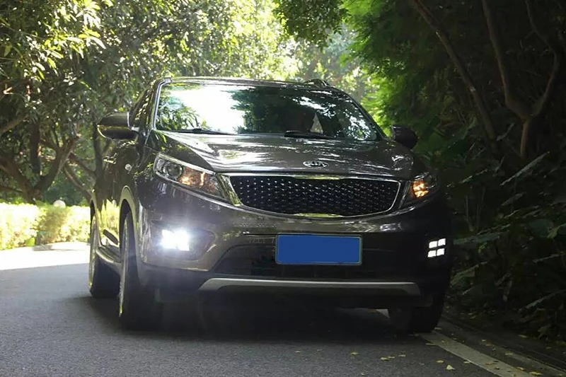 2 шт. ABS дневные ходовые огни для KIA Sportage 2010 2013 белый + желтый указатель поворота