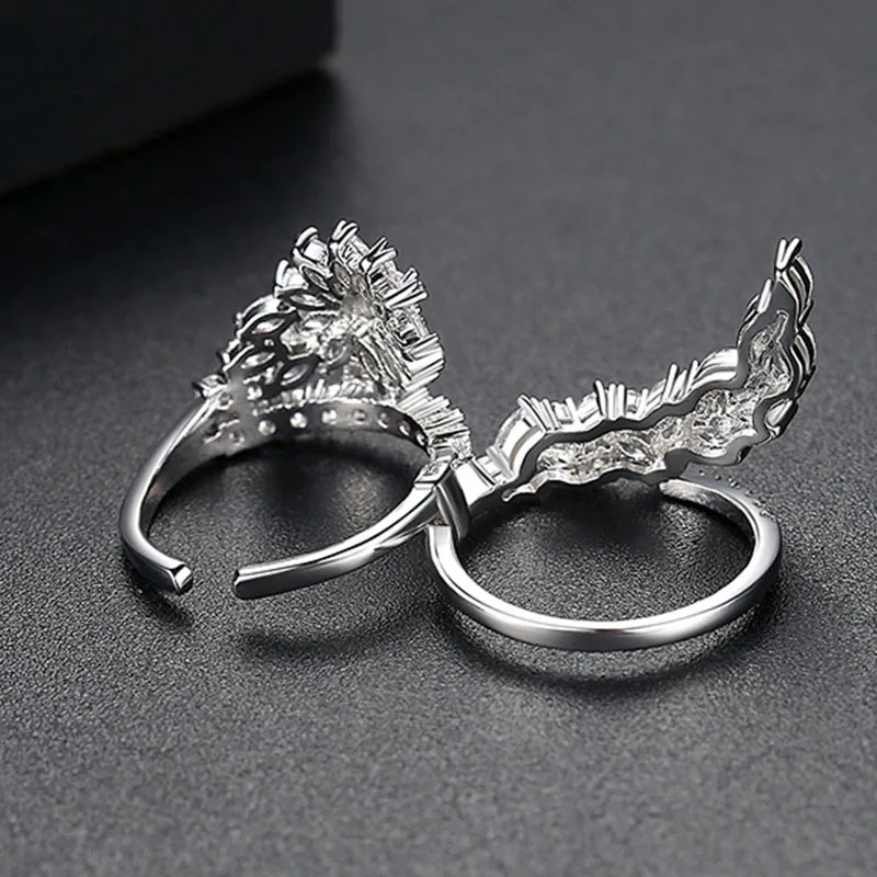 HIBRIDE Fashion Women Rings Jewelry Handmade Cubic Zirconia Butterfly Wings Ring For Bride Wedding Anniversary Bijoux R-190 | Украшения и