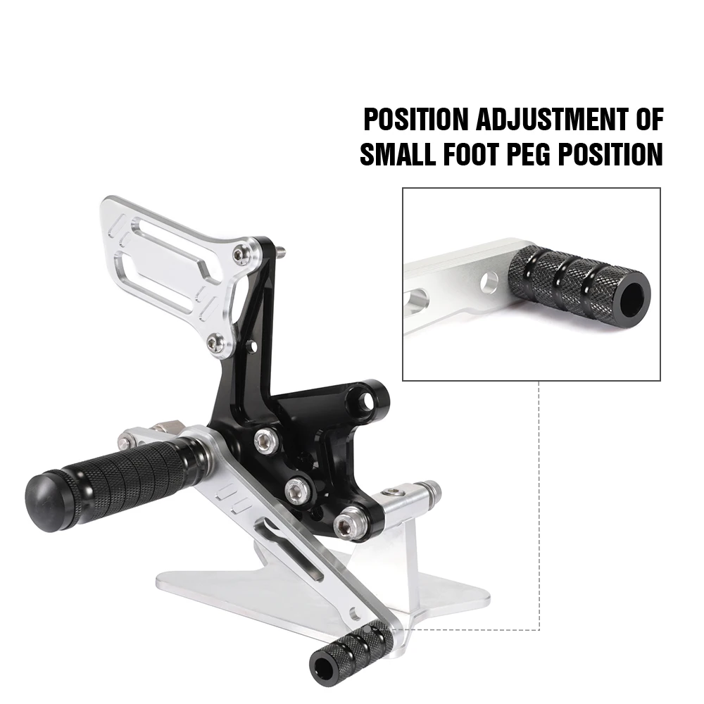 CNC мотоцикл подножка подножки Peg педаль Rearset Серебряный протектор для Suzuki SV650 SV650S GSXR600 GSXR750 GSX1000 K1 D40