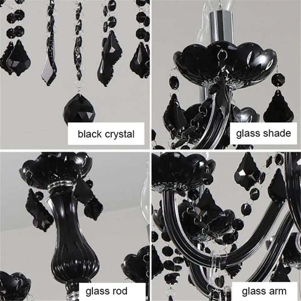 Современная хрустальная люстра черные украшения для гостиной домашнее