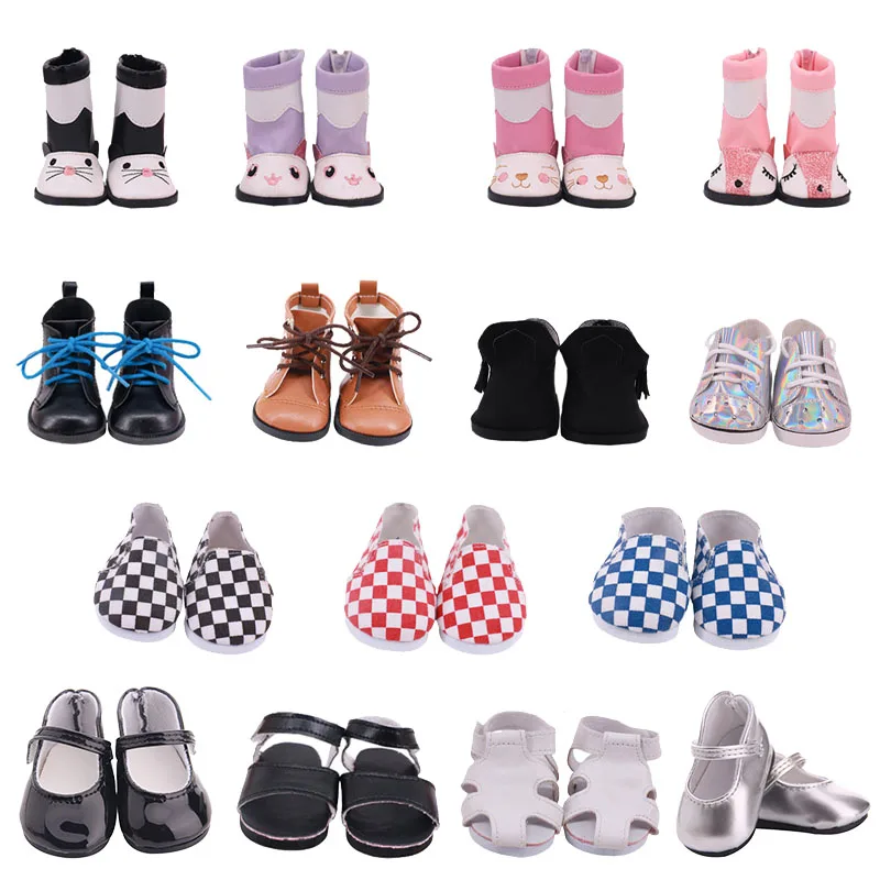 Милые ботинки кожаная обувь 18 дюймов американский размер 43 см одежда для