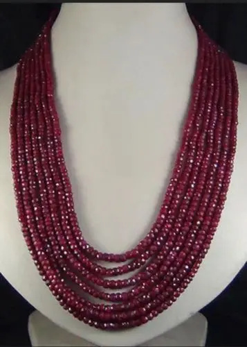 

HOT Sell* AAA 7ROW NEW 2x4mm NATURAL FACETED BEADS NECKLACE