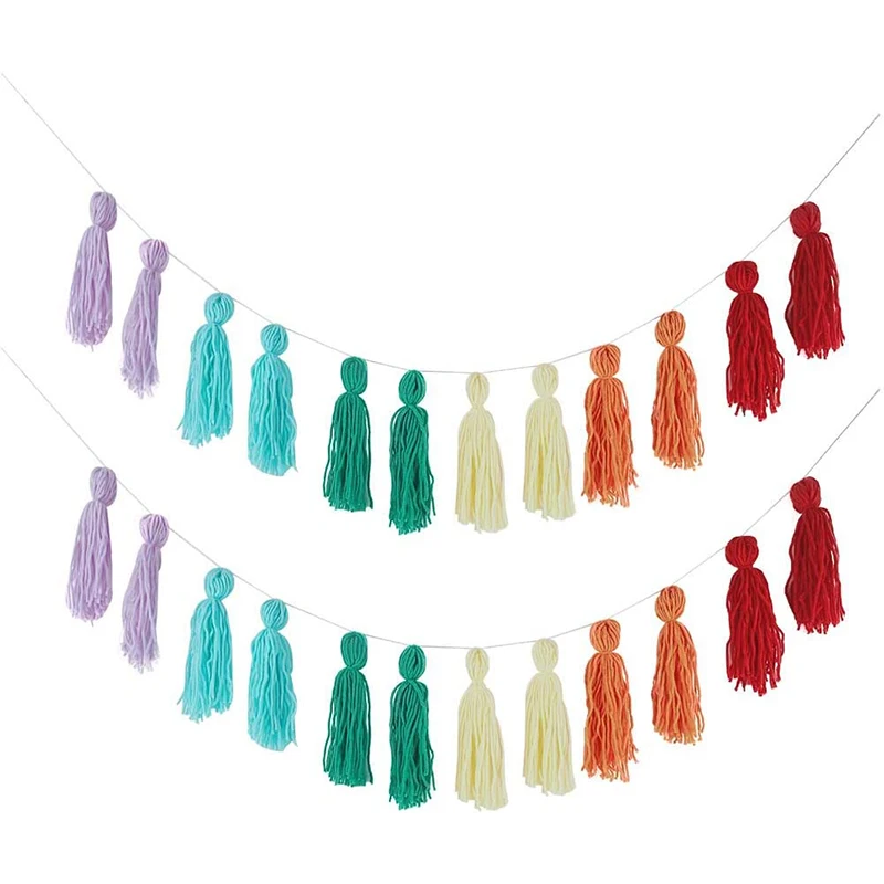 

Cotton Tassel Garland Girl Kids Room Decorations Baby Shower Backdrop Wall Hanging Banner Nursery Home Decor Wedding Party Suppl