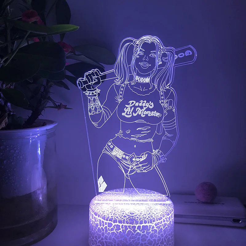 

Daddy Lil Monster Comedy Gril 3D LED Night Light 16Color Changing USB Lamp Home Party Atmosphere Lamp Toys Game Night Light