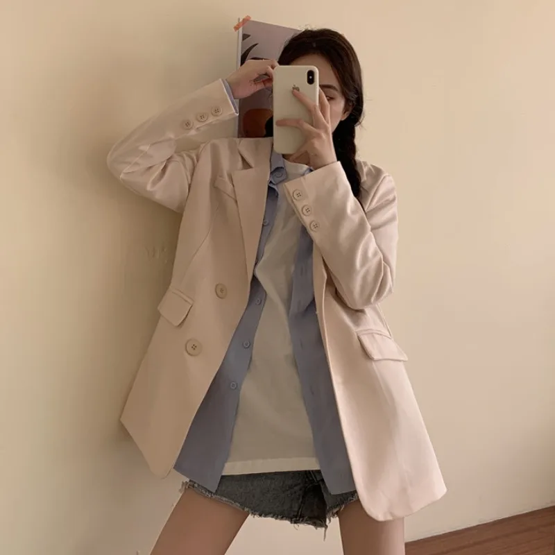 Женский пиджак на весну и осень новый элегантный небольшого размера Свободный