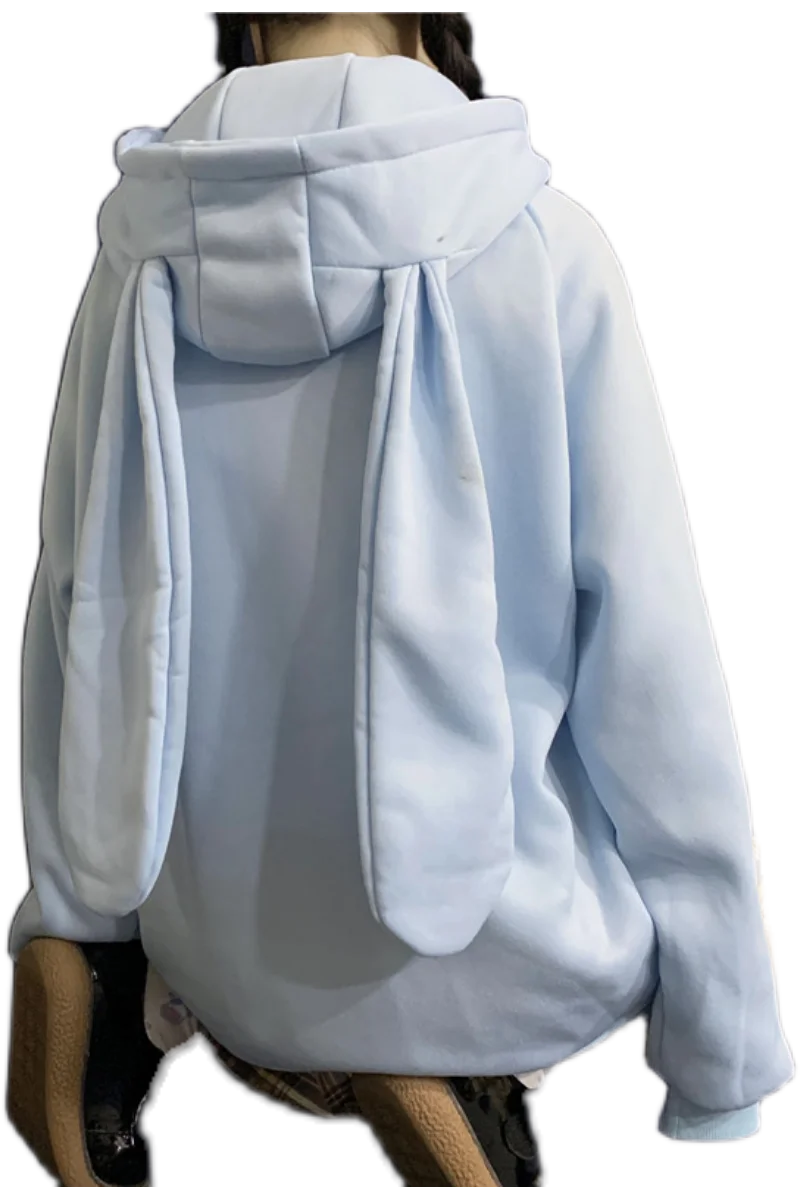 

Loose Bunny Ear Hoodies for Women Warm Long Sleeve Sweet Rabbit Bear Hooded Female 2021 Autumn Winter Cute Sweatshirt