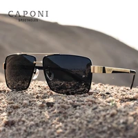 caponi brand sun glasses for driving a car sunglasses polarized men square metal anti ray reflection shades for male uv400 cp031